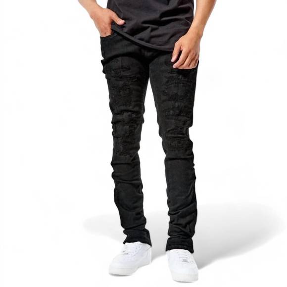 NEW JORDAN CRAIG men's ross pinnacle denim jean in jet black - Picture 1 of 5